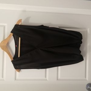 Black sheer open slit front top